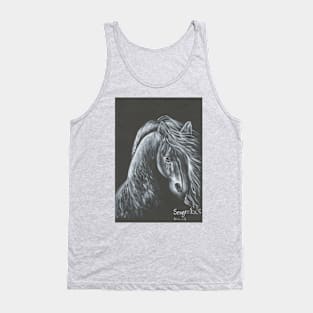 horse white on black Tank Top